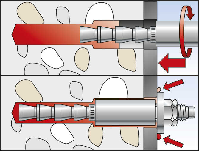Fischer highbond dynamisch anker FHB-A montage - Dhz-proshop