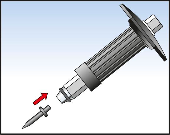 Fischer inslagnagel ED montage - Dhz-proshop, monteren van leidingklemmen is kinderspel