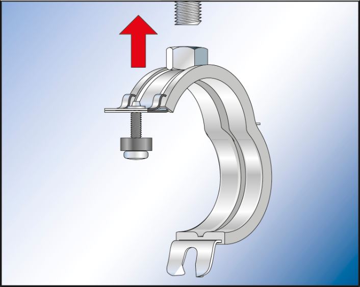 Fischer kunststof pijpbeugel FKS Plus montage - Dhz-proshop, alles voor de installatie van ventilatie, verwarming en HVAC in het algemeen
