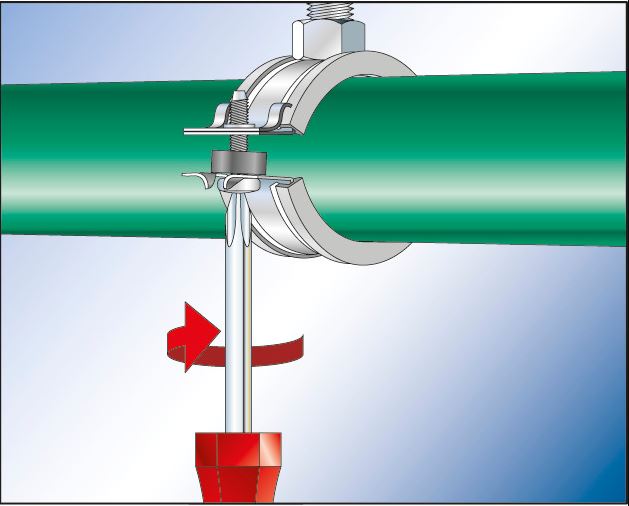 Fischer kunststof pijpbeugel FKS Plus montage - Dhz-proshop, alles voor de installatie van ventilatie, verwarming en HVAC in het algemeen