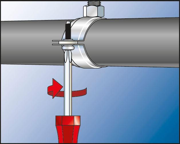 Fischer naakte pijpbeugel FRSN M8/M10 montage - Dhz-proshop, alle montagebeugels voor HVAC