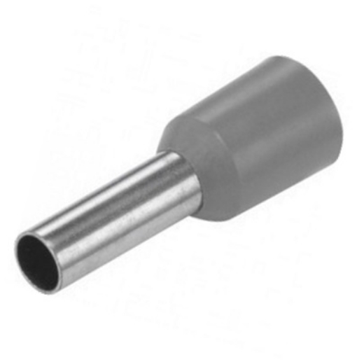 Afbeeldingen van 50st. Adereindhuls met isoleerkraag, draaddikte 0.75mm², kleur grijs, lengte 12mm - 52673871