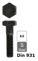 Afbeeldingen van Zeskantbout met deeldraad Din 931 M20x85 blank staal 8.8 (SW27)