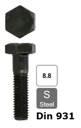 Afbeeldingen van Zeskantbout met deeldraad Din 931 M20x85 blank staal 8.8 (SW27)