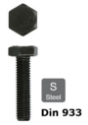 Afbeeldingen van Zeskanttapbout met volledige draad Din 933 M16x85 blank staal 8.8 (SW24)