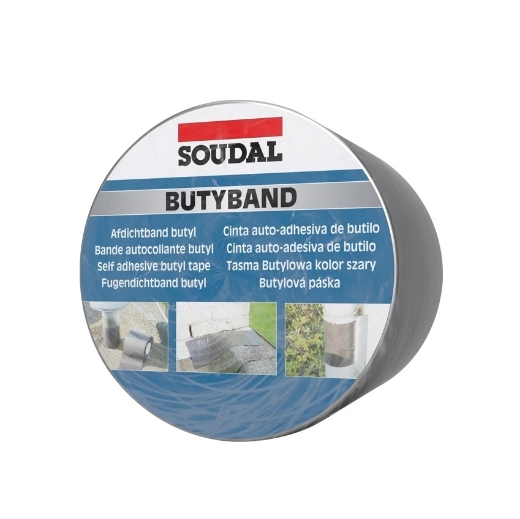 Afbeeldingen van Soudal Afdichtband Butyband Lood 10cm, rol 10m - 111089