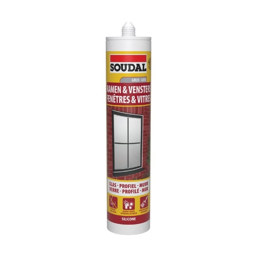 Afbeeldingen van Soudal Ramen & Vensters grijs (overschilderbaar), koker 290ml - 102257