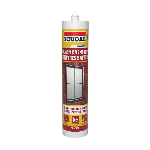 Afbeeldingen van Soudal Ramen & Vensters wit (overschilderbaar), koker 290ml - 102255