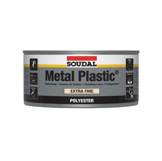 Soudal Metal Plastic Extra fine wit met tube verharder, pot 1kg - 103424