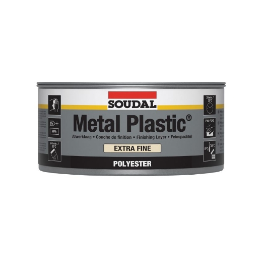 Afbeeldingen van Soudal Metal Plastic Extra fine wit met tube verharder, pot 1kg - 103424