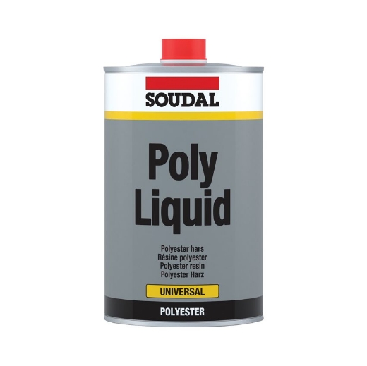Soudal Poly Liquid bruin met tube verharder, pot 1kg - 103438