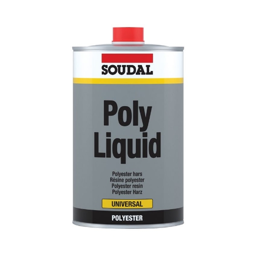 Afbeeldingen van Soudal Poly Liquid bruin met tube verharder, pot 1kg - 103438