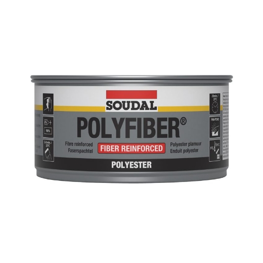 Afbeeldingen van Soudal Polyfiber grijs, pot 1kg - 103433