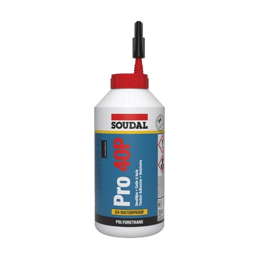 Afbeeldingen van Soudal PU houtlijm (watervast) Pro40P, flacon 750gr. - 108766