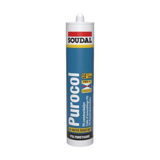 Afbeeldingen van Soudal Purocol D4 (constructielijm) watervast, koker 310ml - 103955