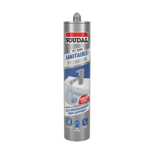 Soudal Sanitaire silicone kunststof wit, koker 290ml - 146709
