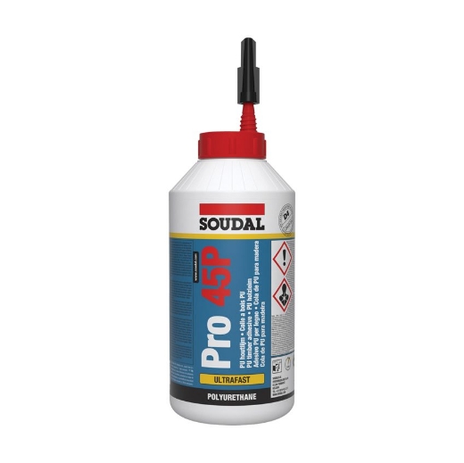 Afbeeldingen van Soudal snelle PU houtlijm Pro45P, flacon 750gr - 108765