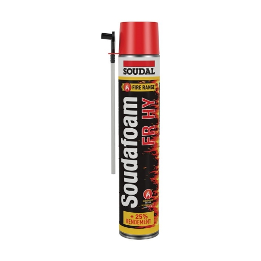 Afbeeldingen van Soudal Soudafoam FR HY, brandwerende PU rood, spuitbus 750ml - 146752