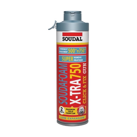 Afbeeldingen van Soudal Soudafoam X-TRA 750, bus click&fix 500ml - 115176
