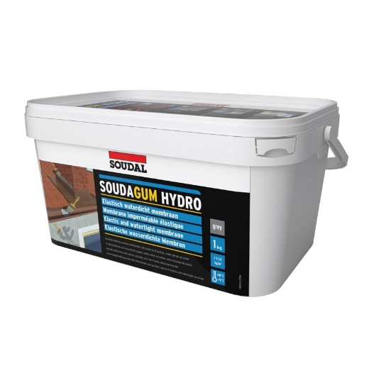 Afbeeldingen van Soudal Soudagum hydro - elastisch waterdicht membraam , 1kg emmer - bevat 2 worsten van 500gr - 134553
