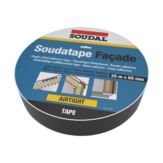 Afbeeldingen van Soudal Soudatape Façade zwart, rol 60mm x 25m - 125012