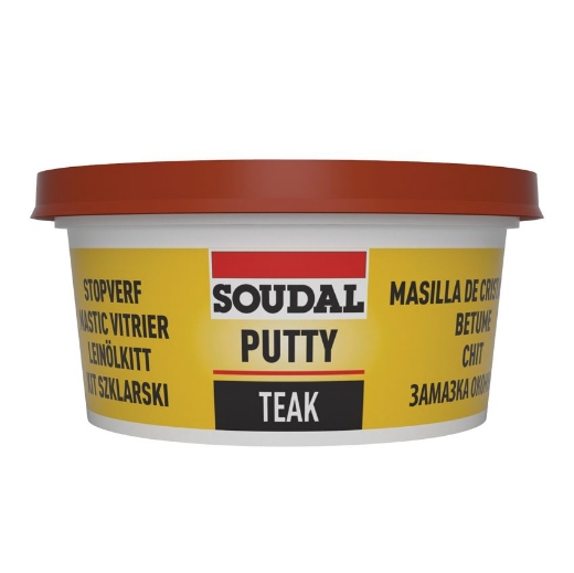 Afbeeldingen van Soudal Universele stopverf teak, pot 0,5kg. - 106750