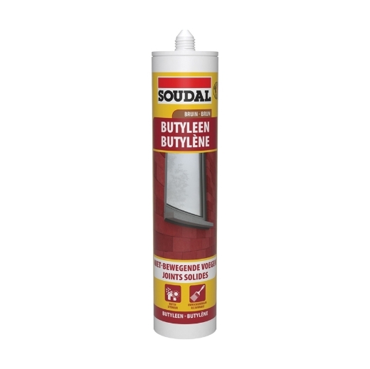 Afbeeldingen van Soudal bouwkit butyleen bruin, koker 290ml - 102275