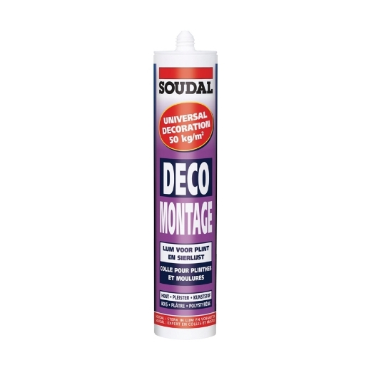 Afbeeldingen van Soudal Deco Montagelijm extra wit, koker 430gr. - 111920