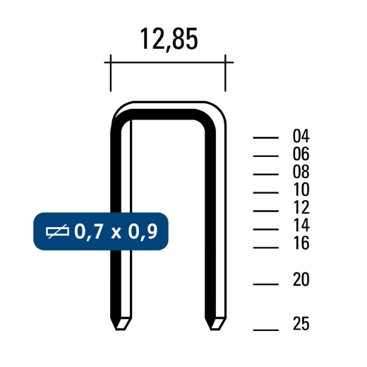 Hewitool nieten 80 - 12mm staal galva (0.7x0.9x12.85mm - 10000st) - FO80120000