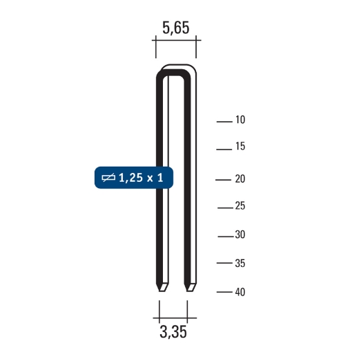 Hewitool nieten 90 - 15mm staal galva (1.25x1x5.65mm - 5000st) - FO90150000