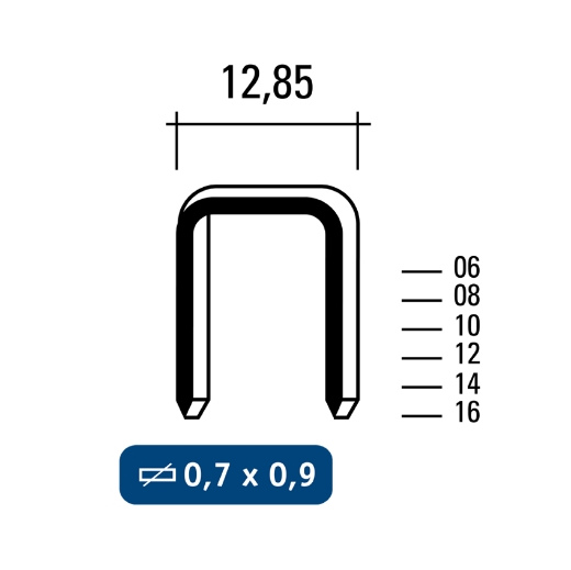 Hewitool nieten 80 - 12mm staal galva (0.7x0.9x12.85mm - 10000st