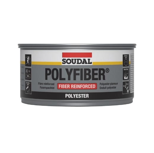 Afbeeldingen van Soudal Polyfiber grijs, pot 250gr - 103431