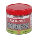 Fischer universele plug UX 6x35 R met kraag, in pot van 185 stuks - 531027