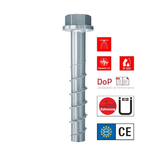 Afbeeldingen van Fischer betonschroef Ultracut FBS II 8x55, 5/- US, zeskant inwendige torx opname - 536851