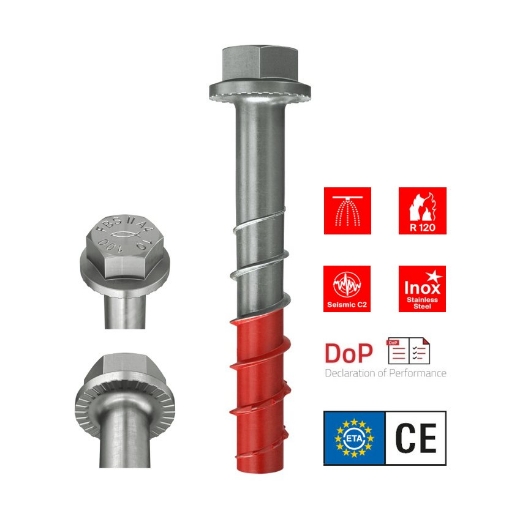 Afbeeldingen van Fischer betonschroef Ultracut FBS 8x90/25 US, inox A4, zeskant SW13 - 543568