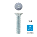 Afbeeldingen van Inbusbout met verzonken kop Din 7991 M10x20 verzinkt 10.9 (S6)
