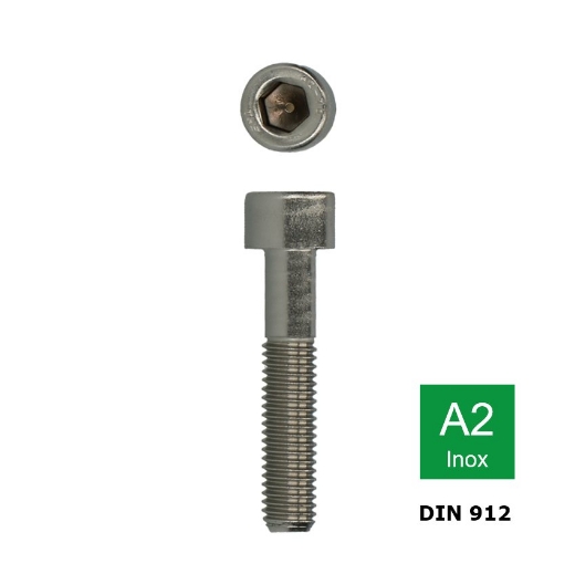 Inbusbout met cilinderkop Din 912 M3x25 inox A2 (S2.5)