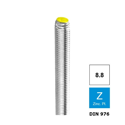 Afbeeldingen van Draadstang Din 976 M16x1000mm verzinkt 8.8