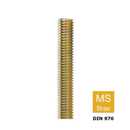 Afbeeldingen van Draadstang Din 976 lengte 1m M4 messing CU2/CU3