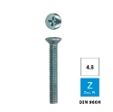 Afbeeldingen van Metaalschroef met bolverzonken kop en PH2 kruisindruk Din 966H M5x25 verzinkt 4.8