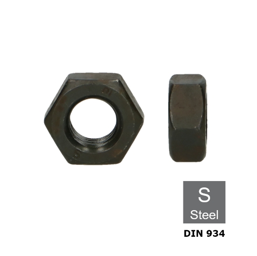 Afbeeldingen van Zeskantmoer Din 934 M24 blank staal CL.8 (S36)