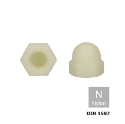 Afbeeldingen van Zeskant dopmoer Din 1587 M4 wit kunststof PA 6.6 (S7)