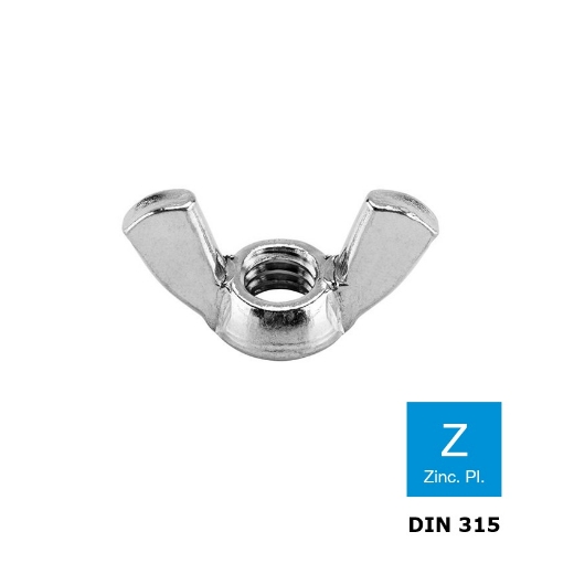 Afbeeldingen van Vleugelmoer Amerikaans model M12 verzinkt CL.04