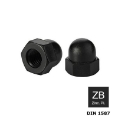 Afbeeldingen van QlinQ® Blackline dopmoer Din 1587 M8 zwart gecoat (S13) - 1110138