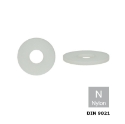 Afbeeldingen van 200st. Vlakke sluitring Din 9021 M4 (4.3x12x1) wit kunststof PA 6.6