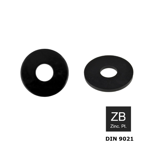 QlinQ® Blackline grote sluitring Din 9021 M6 (18x1.5) zwart gecoat