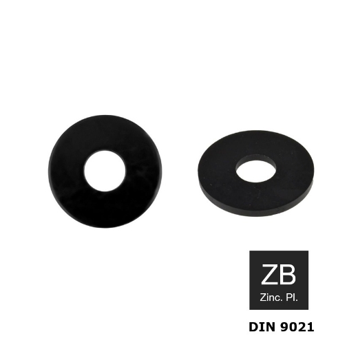 Afbeeldingen van QlinQ® Blackline grote sluitring Din 9021 M6 (18x1.5) zwart gecoat - 1110139