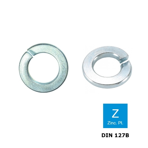 Afbeeldingen van 200st. Veerring Din 127B M3 (3.1x6.2x0.8) verzinkt