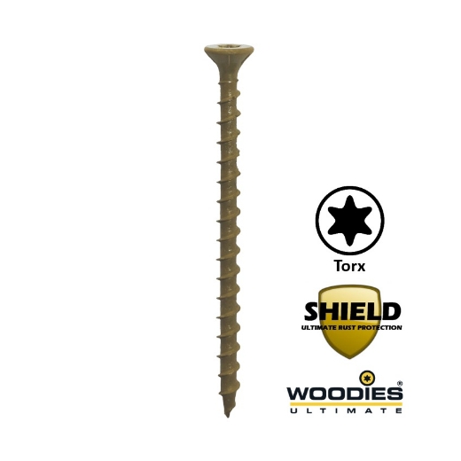 200st. Woodies® Ultimate houtschroef voldraad Torx TX15 met verzonken kop 3.5x25 shield