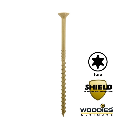 Afbeeldingen van Woodies® Ultimate houtschroef deeldraad Torx TX20 met verzonken kop 4.5x60/35 shield - 61846441